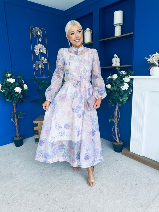 Brianna Detailed Occasion Dress Purple