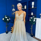 Belinda Detailed Occasion Dress Ombre Gold