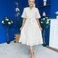 Fiadh Detailed Occasion Midi Dress Beige / Ecru