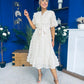 Fiadh Detailed Occasion Midi Dress Beige / Ecru
