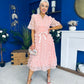 Fiadh Detailed Occasion Midi Dress Peach