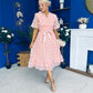 Fiadh Detailed Occasion Midi Dress Peach