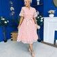 Fiadh Detailed Occasion Midi Dress Peach