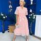 Fiadh Detailed Occasion Midi Dress Peach