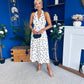 Justine Halter Neck Midi Dress Polka Black & Cream