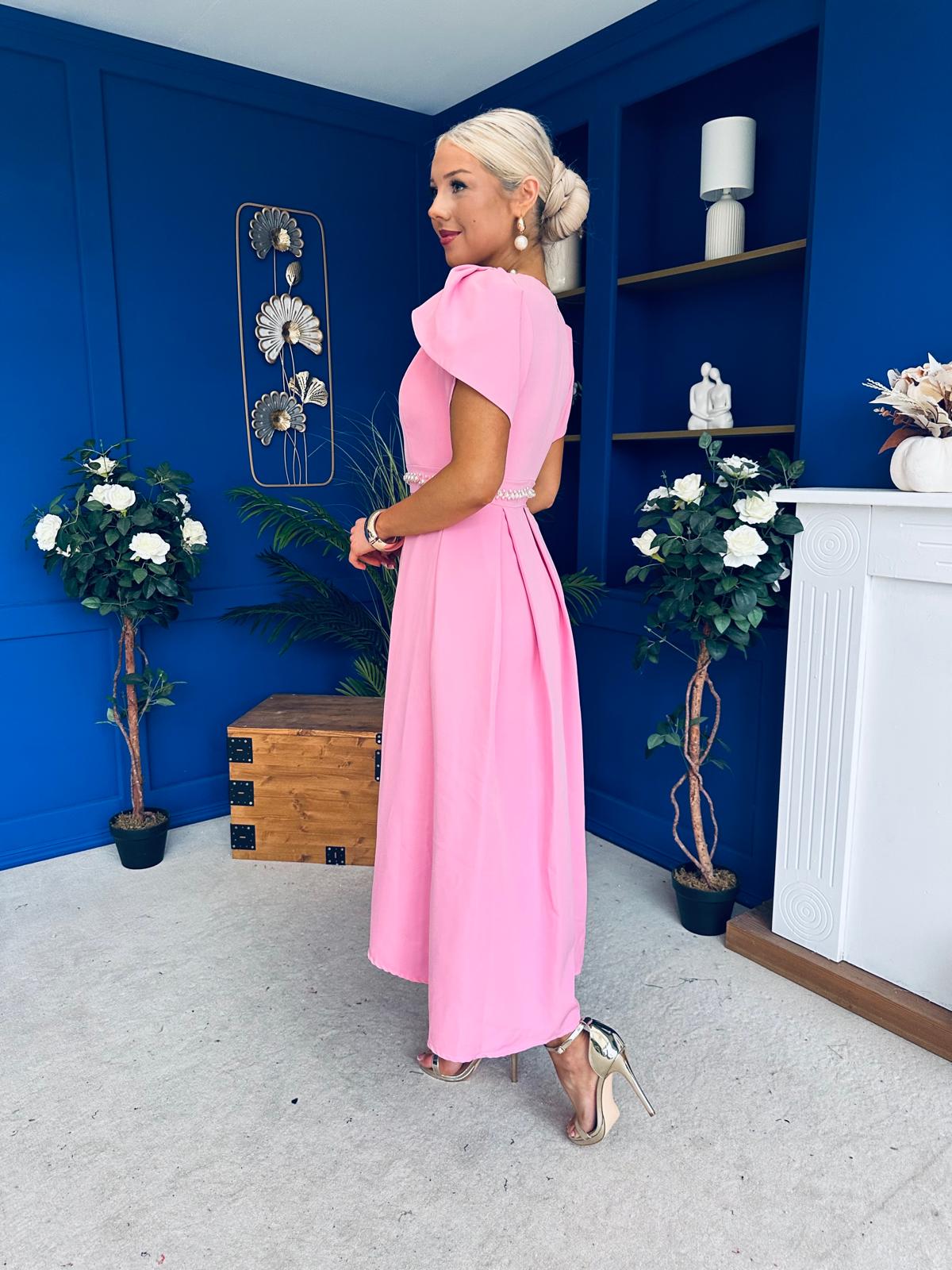 Collins Pearl Detail Occasion Dress Pwr Pink