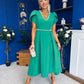 Collins Pearl Detail Occasion Dress Emerald