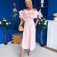 Jackie Floral Detail Occasion Midi Dress Pwr Pink