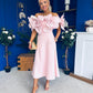 Jackie Floral Detail Occasion Midi Dress Pwr Pink