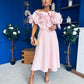 Jackie Floral Detail Occasion Midi Dress Pwr Pink