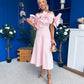 Jackie Floral Detail Occasion Midi Dress Pwr Pink