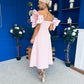 Jackie Floral Detail Occasion Midi Dress Pwr Pink
