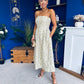 Verona Jacquard Bandeau A-Line Midi Dress Sage