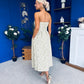 Verona Jacquard Bandeau A-Line Midi Dress Sage