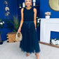 Celine Detailed Tulle Skirt Navy
