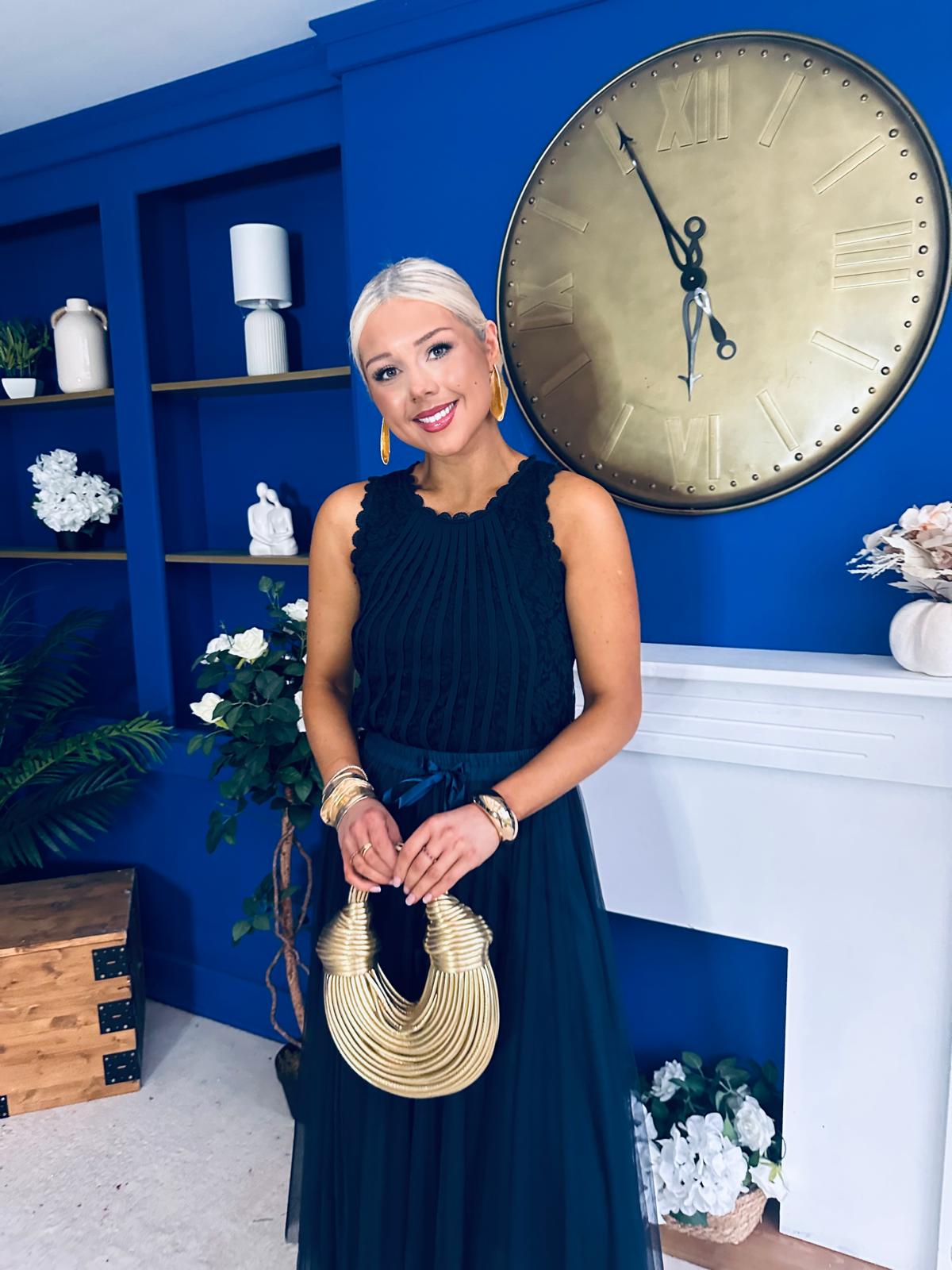 Dallas Detailed Occasion Top Navy