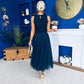 Celine Detailed Tulle Skirt Navy