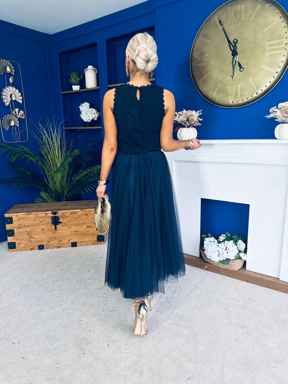 Dallas Detailed Occasion Top Navy