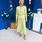 Margaret Detailed Skirt & Cardi Set Soft Green
