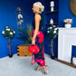 Terri Floral Print 2 in 1 Bow Detail Midi Dress Red