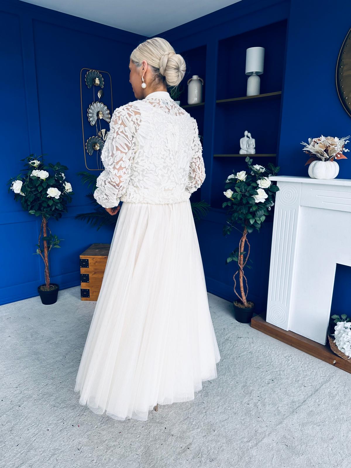 Yasmin Detailed Sheer Jacket Cream