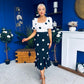 Jennifer Puff Sleeve Midi Dress Polka Monochrome