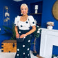 Jennifer Puff Sleeve Midi Dress Polka Monochrome