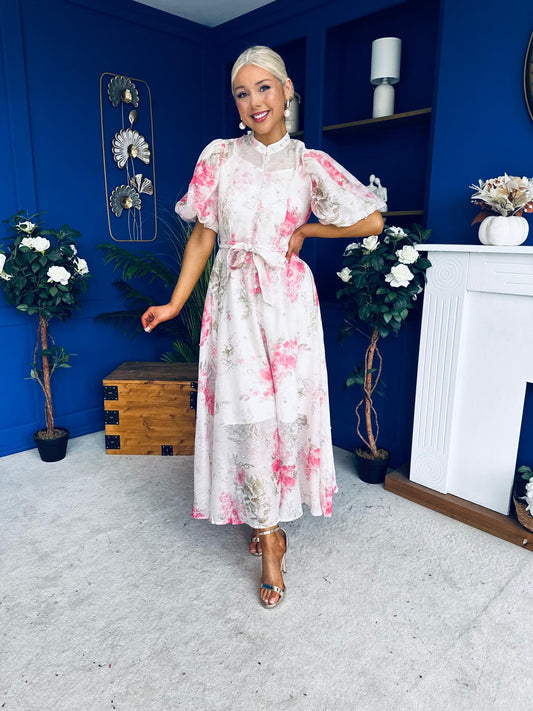 Doris Embellished Occasion Dress Rose