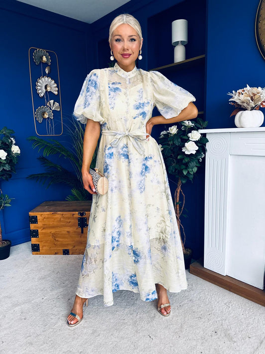 Doris Embellished Occasion Dress Yellow