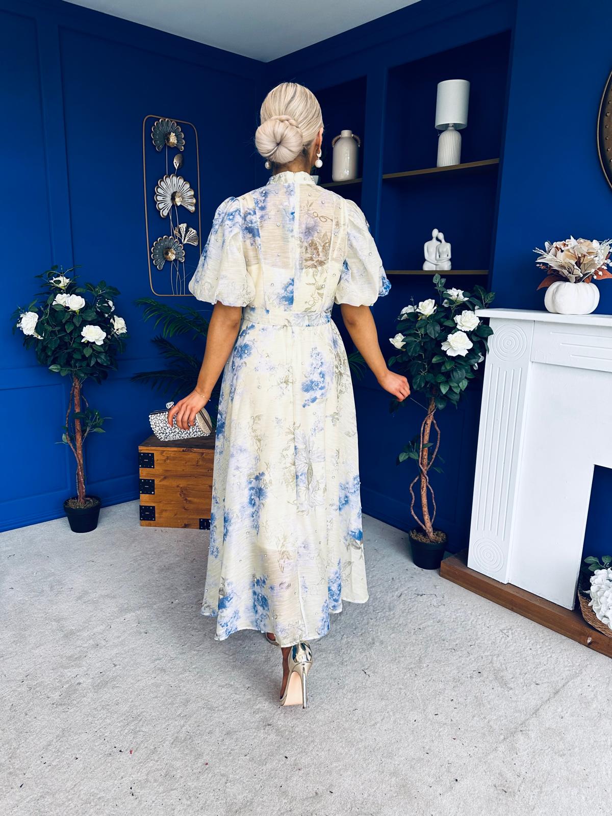 Doris Embellished Occasion Dress Yellow