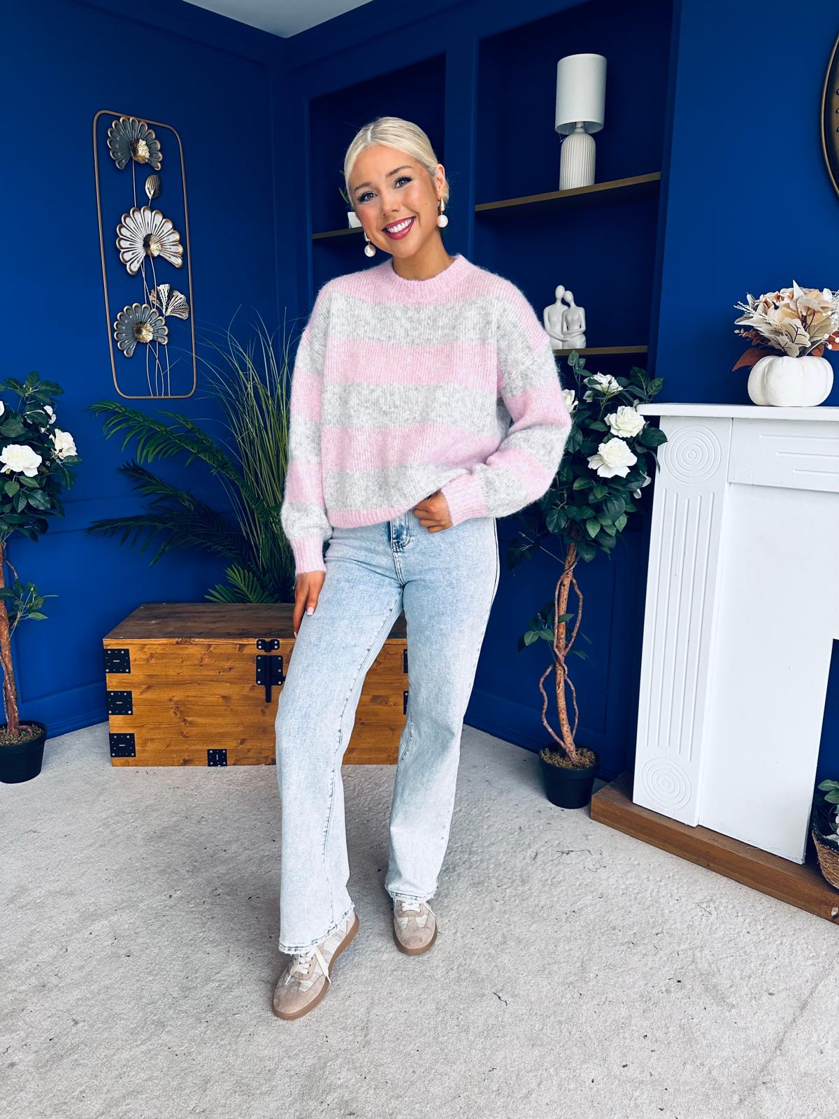 Becca Block Colour Jumper Pwr Pink