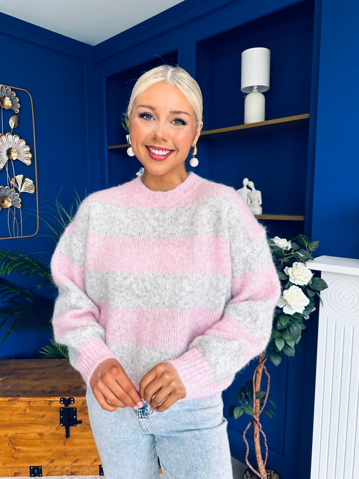 Becca Block Colour Jumper Pwr Pink