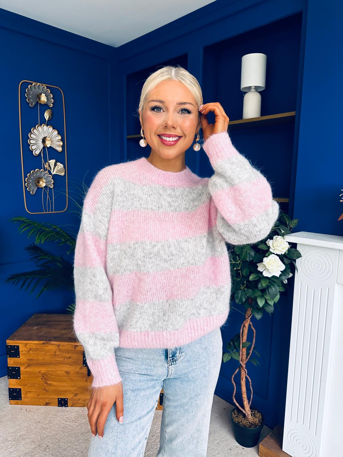 Becca Block Colour Jumper Pwr Pink