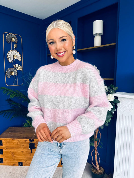 Becca Block Colour Jumper Pwr Pink