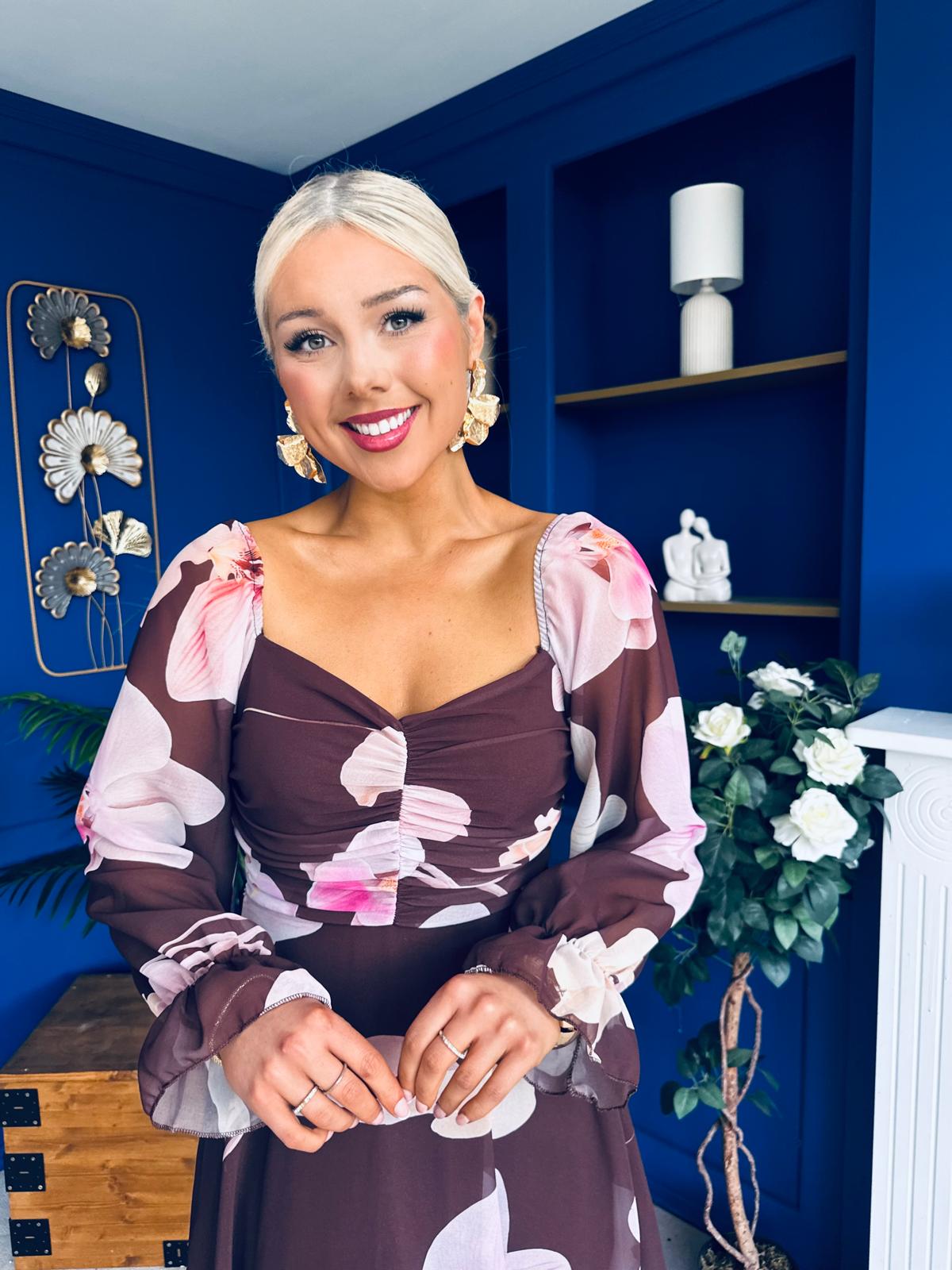 Ailbhe Detailed Midi Dress Floral Coco