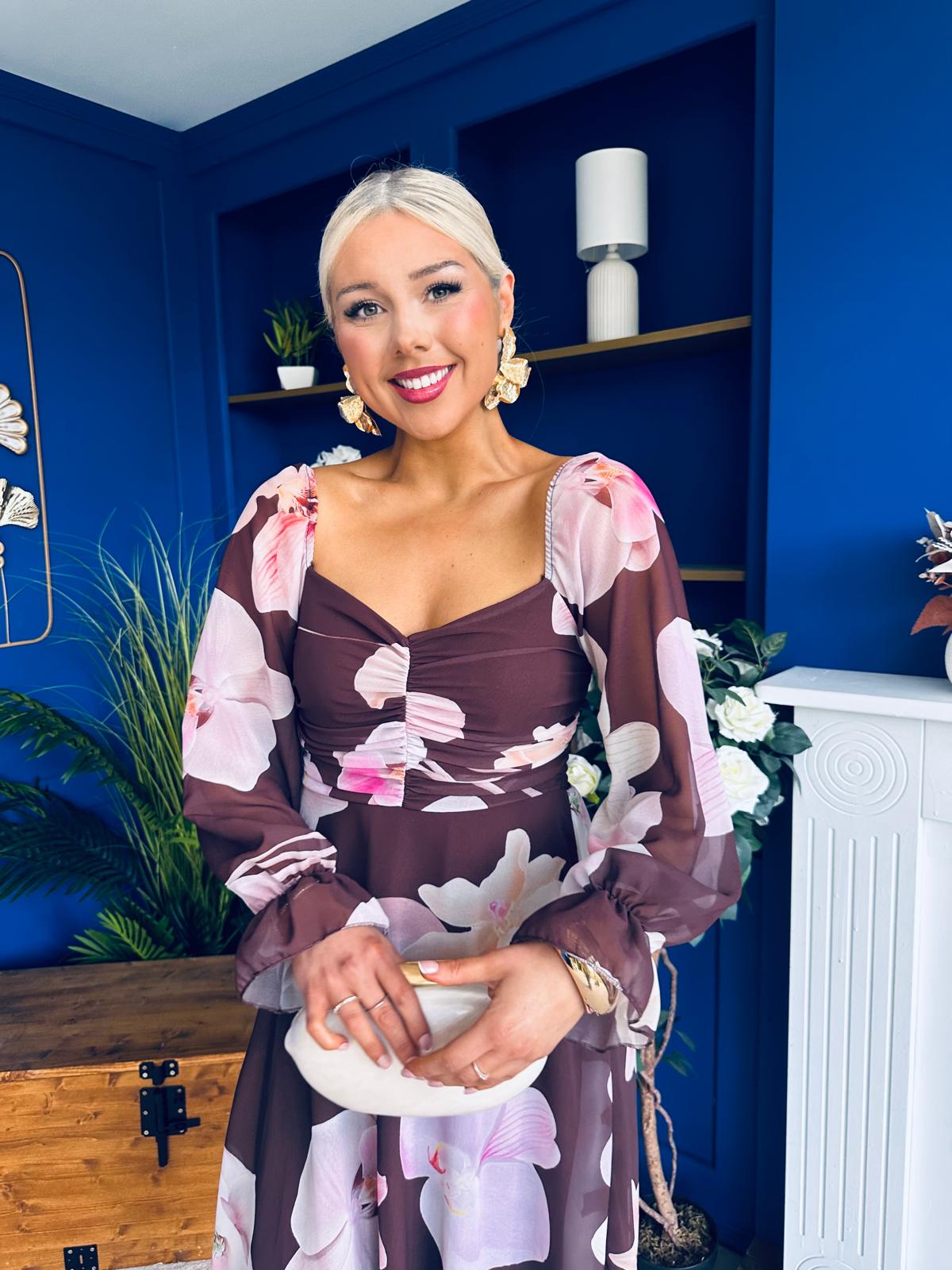 Ailbhe Detailed Midi Dress Floral Coco