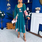 Ailbhe Detailed Midi Dress Floral Green