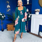 Ailbhe Detailed Midi Dress Floral Green
