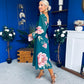 Ailbhe Detailed Midi Dress Floral Green