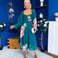 Ailbhe Detailed Midi Dress Floral Green