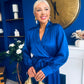 Sadhbh Detailed Satin Midi Dress Navy