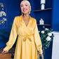 Sadhbh Detailed Satin Midi Dress Yellow