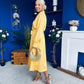 Sadhbh Detailed Satin Midi Dress Yellow