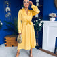 Sadhbh Detailed Satin Midi Dress Yellow