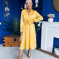 Sadhbh Detailed Satin Midi Dress Yellow