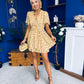 Skye Banded Mini Dress Polka Yellow
