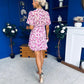 Skye Banded Mini Dress Floral Pink