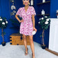 Skye Banded Mini Dress Floral Pink