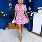 Skye Banded Mini Dress Floral Pink