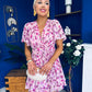 Skye Banded Mini Dress Floral Pink